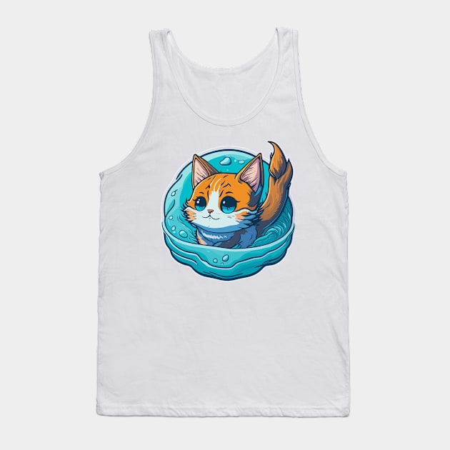 Water Elemental Cat Tank Top by SpriteGuy95